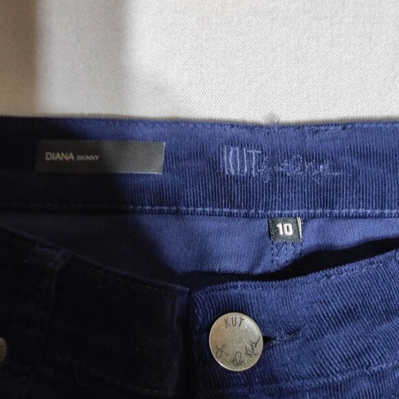 KUT from the Kloth corduroy pants women's size 10 blue colour Diana Skinny - Picture 5 of 14
